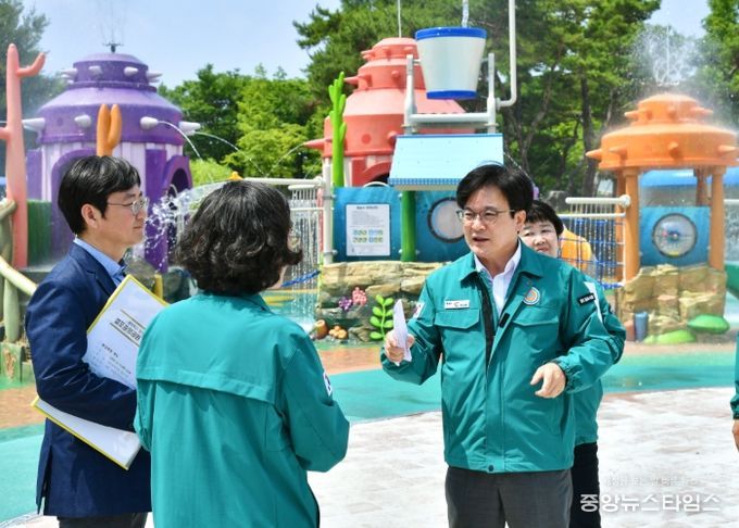 걸포중앙공원 물놀이장 시운전 점검 사진