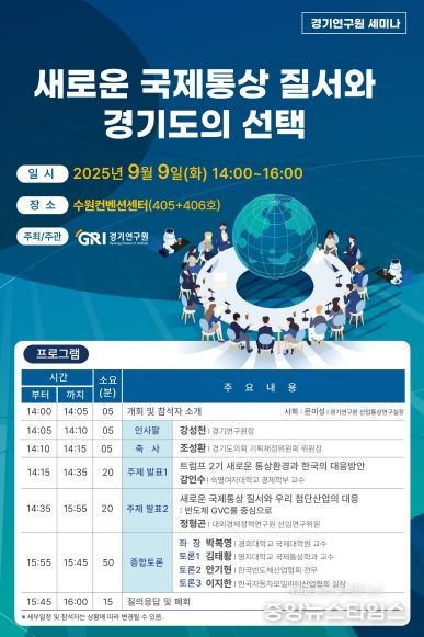 경기연구원, ‘새로운 국제통상 질서와 경기도의 선택’ 세미나 개최