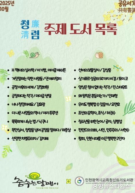 작은도서관과 함께하는 ‘공유서가: 청렴’ 운영