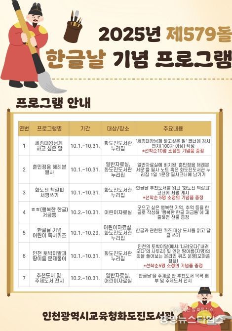 ‘579돌 한글날 기념 행사’ 운영