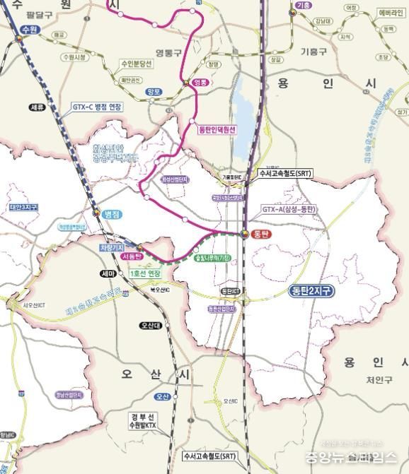 솔빛나루역 노선도.(화성시 제공)