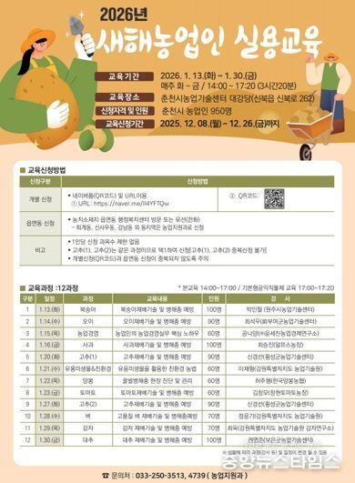 춘천시, 새해농업인실용교육 운영