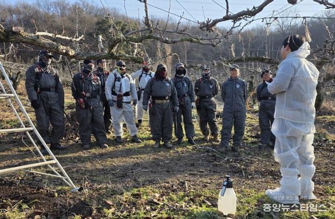 안성시, 작업도구 소독·출입관리로 화상병 확산 방지 총력