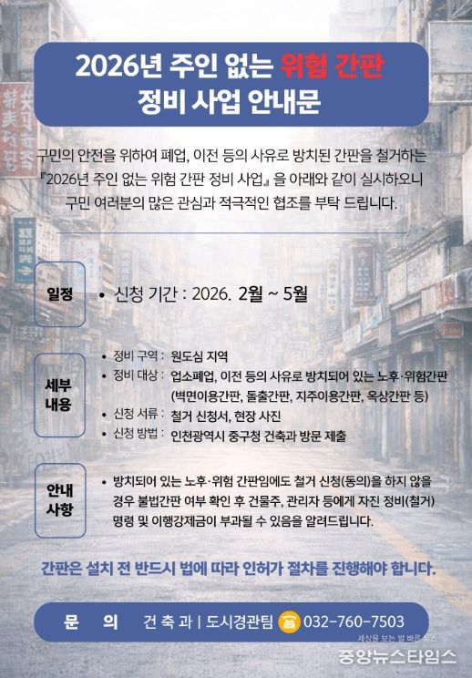 ‘노후·방치 간판 정비’로 안전한 거리 조성