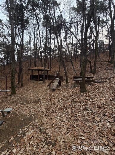 시설이 노후화된 수지구 광교산 숲길 전경.(용인시 제공)