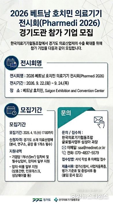 2026 베트남 호치민 의료기기 전시회 경기도관 참가 기업 모집 포스터